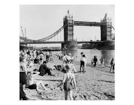 Londoners Relax on Tower Beach, 1952 For Sale