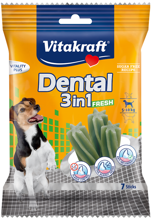 Vitakraft Dental 3-In-1 Fresh Small Dog Treat 7ct Sale