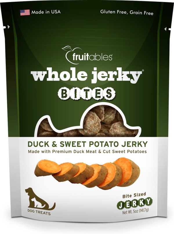 Fruitables Whole Jerky Bites Duck & Sweet Potato Jerky Dog Treats 5oz Online now