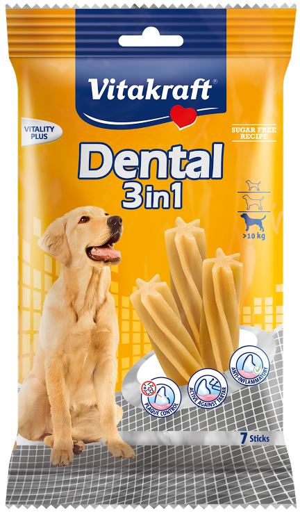 Vitakraft Dental 3-In-1 Original Medium Dog Treat 7ct Discount