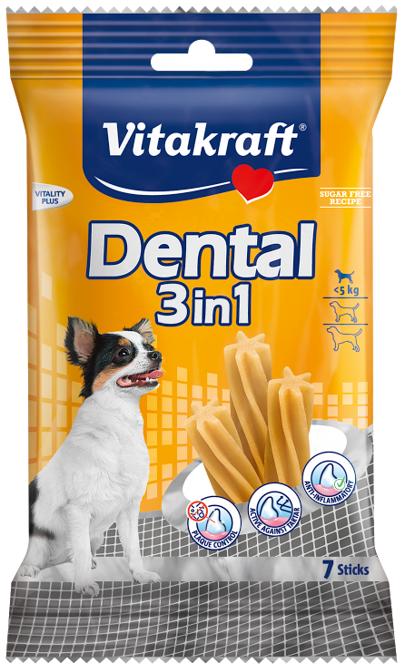 Vitakraft Dental 3-In-1 Original Extra Small Dog Treats 7ct on Sale