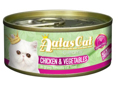 Aatas Cat Creamy Chicken & Vegetables In Gravy Canned Cat Food 80g Online Sale