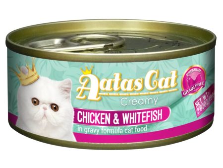 Aatas Cat Creamy Chicken & Whitefish In Gravy Canned Cat Food 80g Fashion