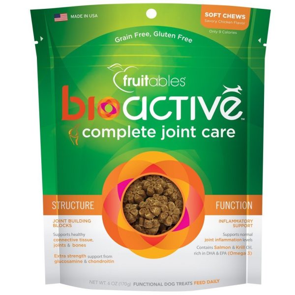 Fruitables BioActive Complete Joint Care Soft Chew Dog Treats 6oz Supply