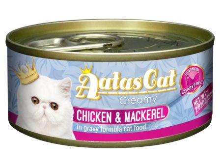 Aatas Cat Creamy Chicken & Mackerel In Gravy Canned Cat Food 80g For Discount