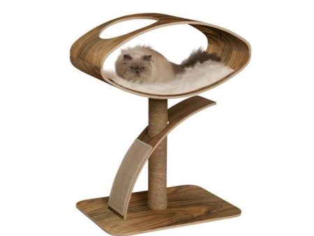 Vesper V-High Lounge In Walnut Cat Post For Cheap