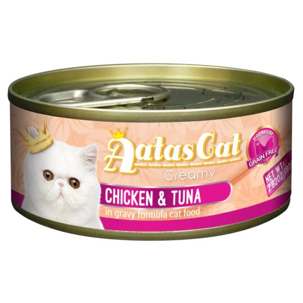 Aatas Cat Creamy Chicken & Tuna In Gravy Canned Cat Food 80g Online Hot Sale