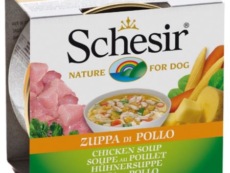 Schesir Chicken Soup Canned Dog Food 156g Hot on Sale