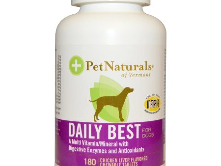 Pet Naturals of Vermont Daily Best Complete Multi-Vitamin Mineral For Dogs - Chicken Liver Flavored 180 Tablets Supply