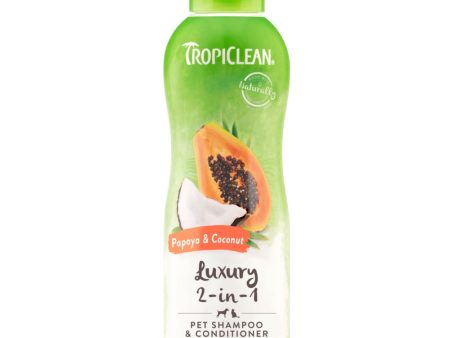 15% OFF: Tropiclean Luxury 2-in-1 Papaya & Coconut Pet Shampoo & Conditioner 12oz For Discount