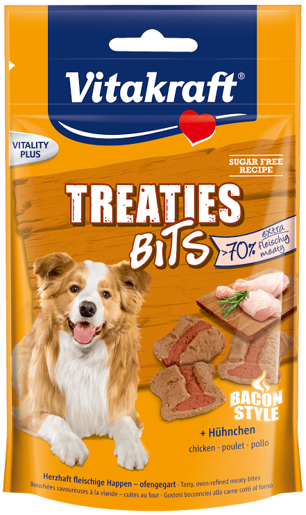 Vitakraft Treaties Bits Chicken Bacon Dog Treat 120g Hot on Sale