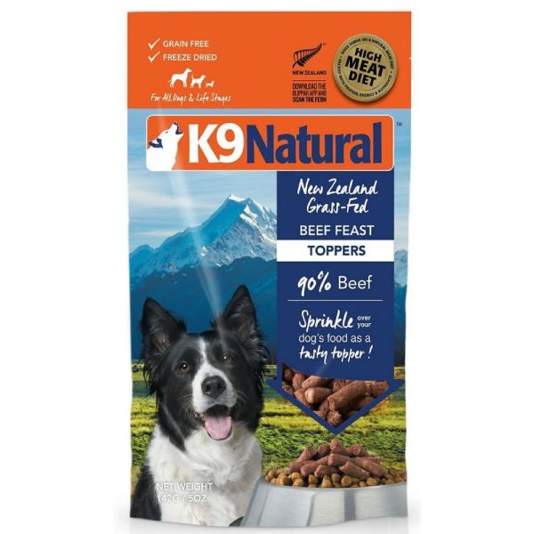 BUNDLE DEAL: K9 Natural Beef Feast Grain-Free Freeze-Dried Raw Dog Food Topper 142g For Sale