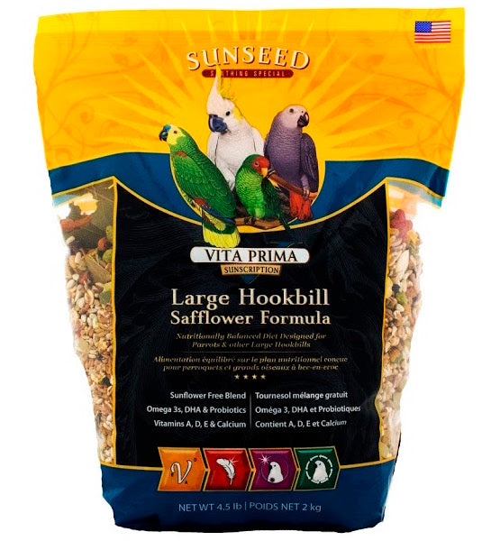 Sunseed Vita Prima Large Hookbill Safflower Formula Bird Food 4.5lb Sale