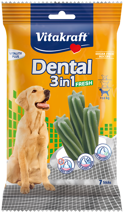 Vitakraft Dental 3-In-1 Fresh Medium Dog Treat 7ct Online