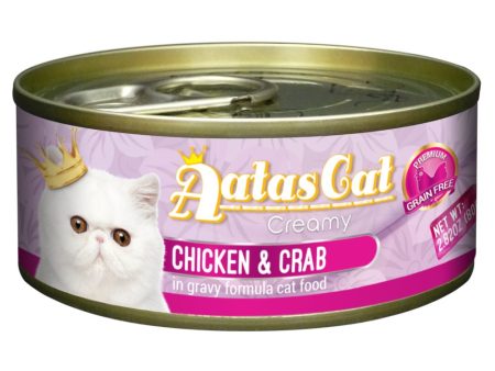 Aatas Cat Creamy Chicken & Crab In Gravy Canned Cat Food 80g Online now